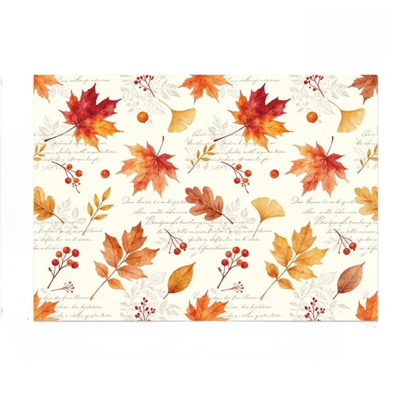QISIWOLE Thanksgiving Wrapping Paper Design B, Fall Pumpkin Maple Leaf Kraft Gift Wrap, 28x20in