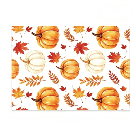 QISIWOLE Thanksgiving Wrapping Paper Design C, Fall Pumpkin Maple Leaf Kraft Gift Wrap, 28x20in