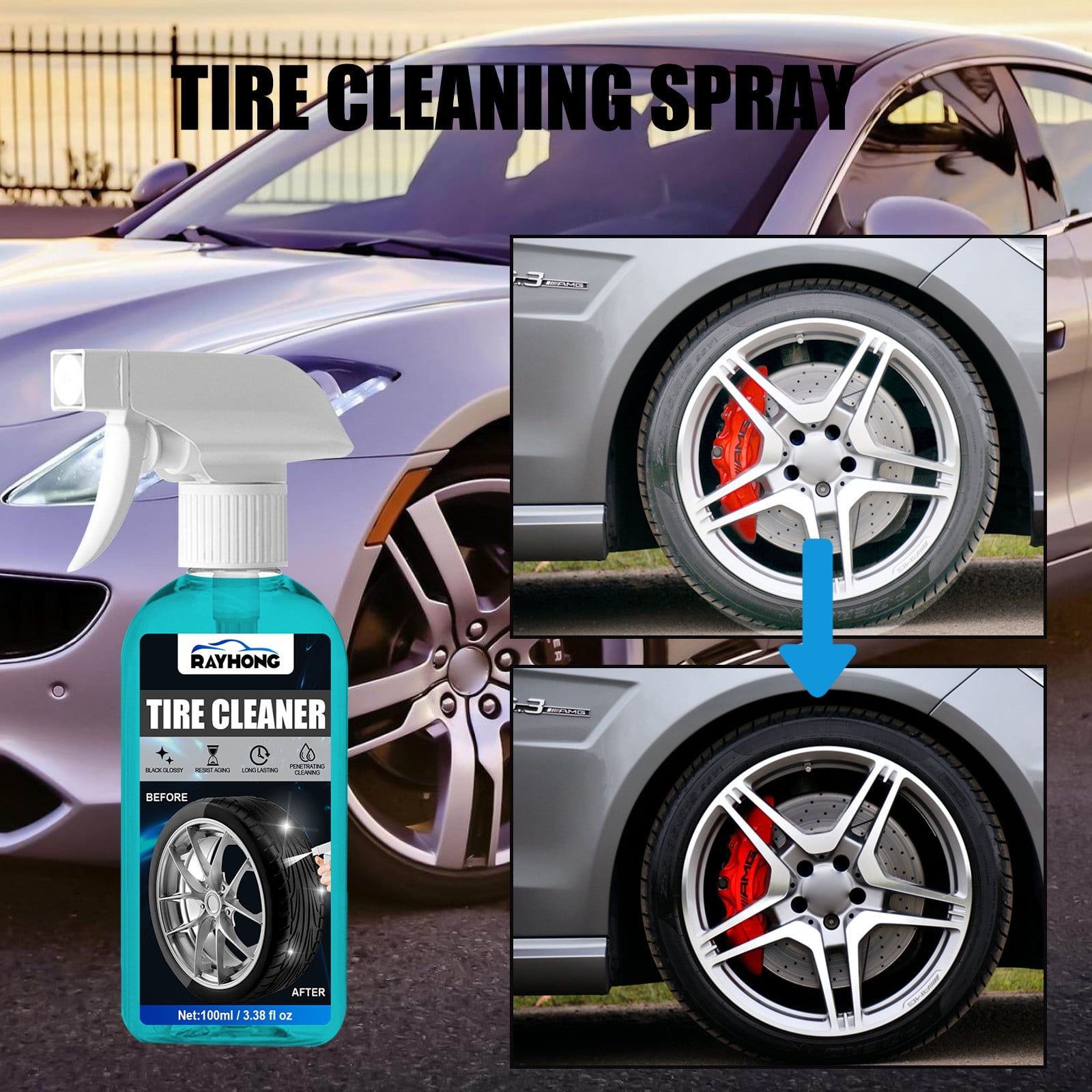 Tire Cleaner, Tire Cleaning Spray, 32 Oz, Solves Brake-Dust