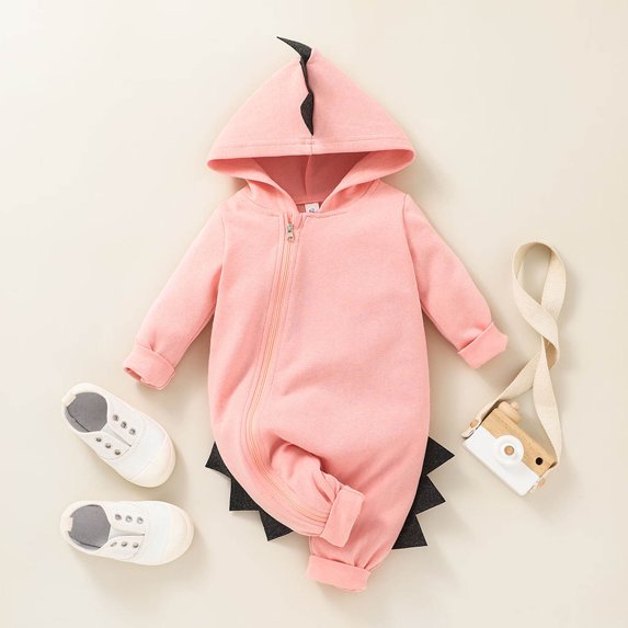 QISIWOLE Toddler Kids Baby Autumn Dinosaur Shape Romper Long Sleeve Jumpsuit Sales !