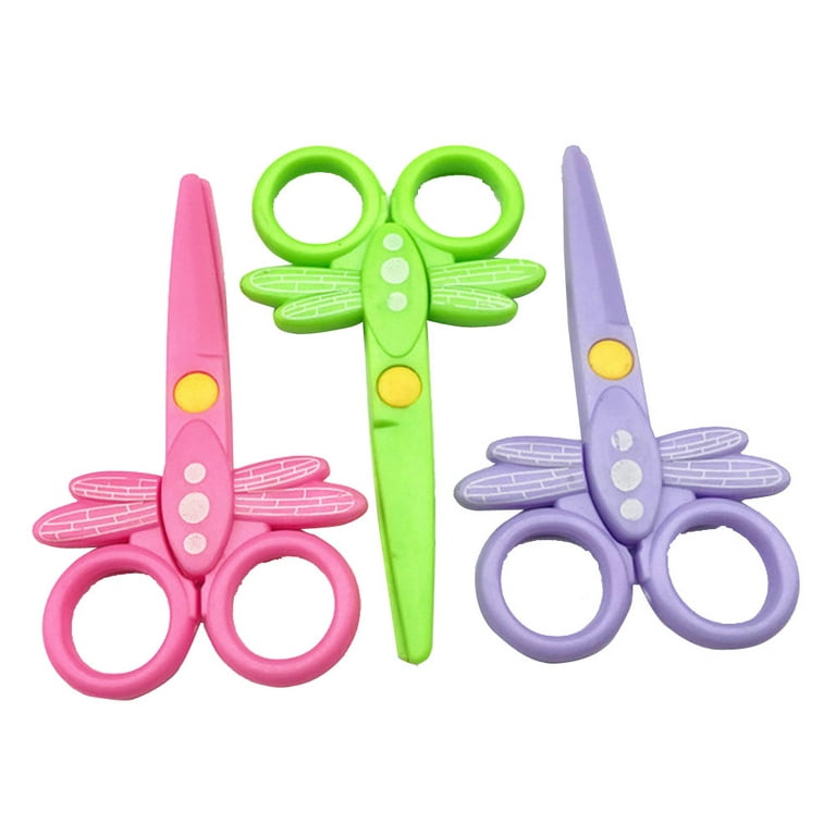 Qisiwole Toddler Scissors, Safety Scissors for Kids, Plastic Children Safety Scissors, Preschool Training Scissors for Cutting Tools Paper Craft