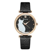 "QISIWOLE Watches for Women Sleek Minimalist Japanese Quartz Movement Girls Ladies Wristwatch Big Face With Strap Dial Watch and Rose Gold Diamond Bracelet Set ,Gifts for Women Girls" Deals