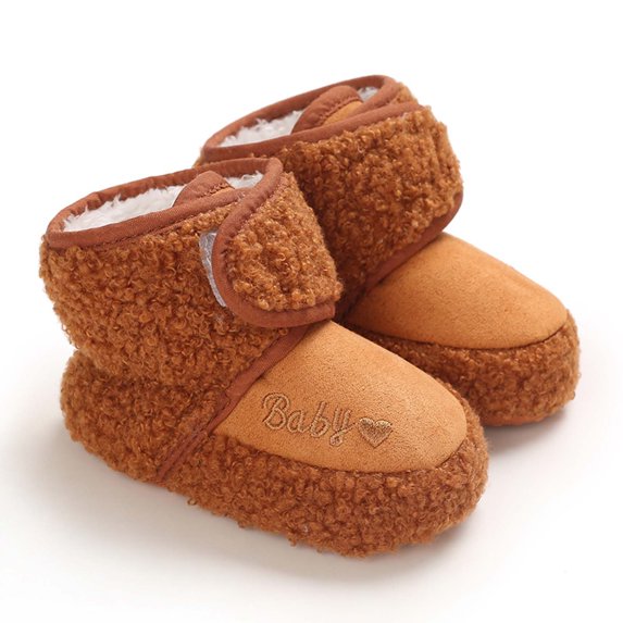 QISIWOLE Winter Toddler Baby Boys Girls Fleece Soft Soled Shoes Toddler Boots Clearance