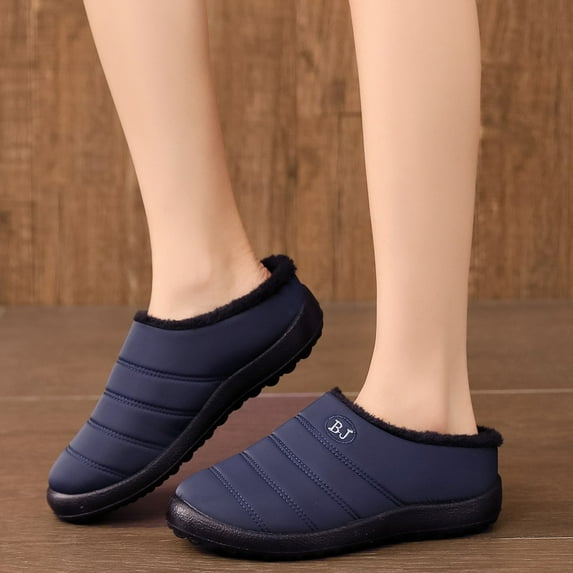 QISIWOLE Women's Winter Plus Velvet Keep Warm Outdoor Waterproof Snow Cotton Slippers rollbacks !