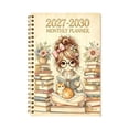 thumbnail image 1 of QISIWOLE Yellow 2027-2030 Monthly Planner Notebook with Reading Girl Cover, 5.8x8.3in Spiral Bound Agenda for Women, 5 Year Calendar Planner with Monthly Tabs, Learning Office Supplies, 1 of 7