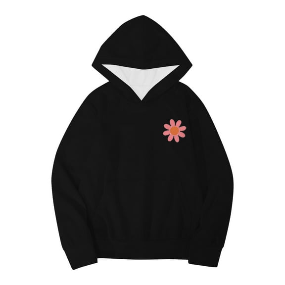 QITESHIPIN Big Kids Letter Print Pullover Hoodie Long Sleeve Popular Graphic Casual Comfortable Sweatshirt Black,18-24 Months