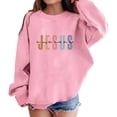 thumbnail image 1 of QITESHIPIN Girls Crewneck Sweatshirt Long Sleeve Cute Print Casual Comfortable Pullover Top No Hood Pink,9-10 Years, 1 of 4