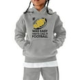 thumbnail image 1 of QITESHIPIN Unisex Kids Football Letter Print Pullover Hoodie Super Bowl Graphic Pocket Casual Sweatshirt Grey,13-14 Years, 1 of 3