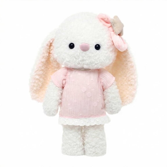 QITOWM Cute Bunny Plush Toy, Pink Clothes Soft Rabbit Plush Figurine, Perfect Gifts for Kids and Girlfriend,as Home Sofa Dedcoration