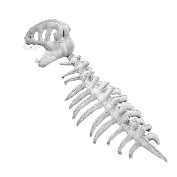 QITOWM Cute Dinosaur Skeleton Head Cover Plush Toy Soft Stuffed Animal Prehistoric Fossil Model for Home Decoration and Office Display, Birthday and Holiday Party Use (Gray)