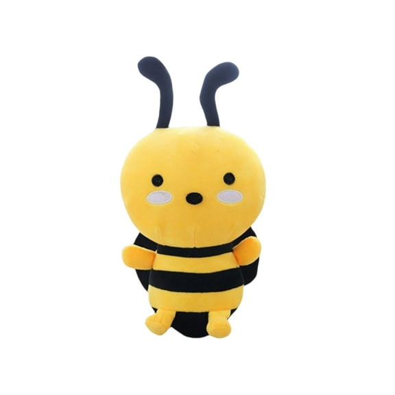 QITOWM Plush Bee Stuffed Animal Toy, Soft and Cuddly Yellow Black Bumblebee Doll, Cute Cartoon Plushie for Kids and Adults Birthday, Huggable Pillow (20CM)