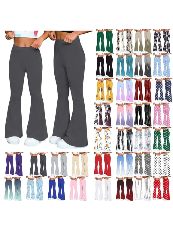 Bell Bottom Leggings for Women High Waist Tummy Control Bootcut Flare Legging Casual Sport Going Out Pants Sky Blue XXL