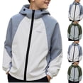 thumbnail image 1 of QIUOMBBP Boy's Athletic Jacket Lightweight Sun Protection UPF 50+ Zip Up Long Sleeve Shirts Workout Running Clothes Gray 12-13 Years, 1 of 10