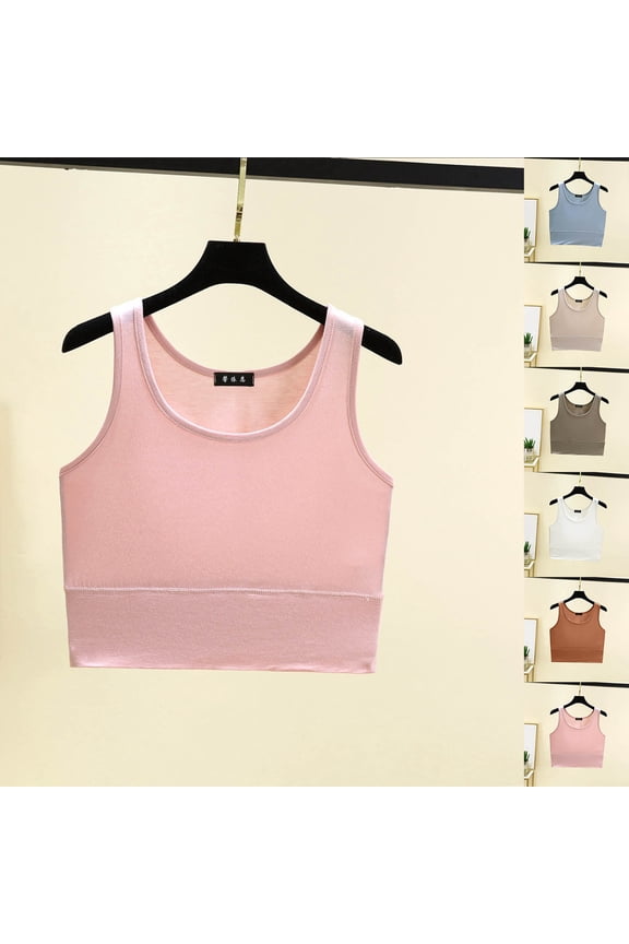 Chest Binder for Women Crew Neck Solid Modal Crop Tank top Summer Casual Yoga Fitness Gym Vest White XXXL