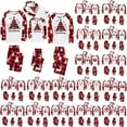 thumbnail image 1 of QIUOMBBP Family Matching Pajamas 2 Piece Christmas Sets Casual Sleepwear Long Sleeve Plaid Bottoms Red, 1 of 7