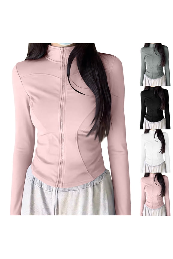 Golf Jacket for Women Long Sleeve Ice Silk UPF 50+ Sun Protection Tops with Thumb Hole Casual Lightweight Summer Outdoor Sport Tees Pink XL