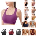 thumbnail image 1 of QIUOMBBP High Impact Sports Bras for Women Hollow Racerback Training Running Bra Full Coverage Supportive Seamless Wirefree Bralettes Blue XXL, 1 of 7