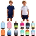 thumbnail image 1 of QIUOMBBP Kids' Sun Protection Swim Shirts Long Sleeve Round Neck Rash Guards Breathable Outdoor Athletic Swimsuits Blue 13Years, 1 of 10