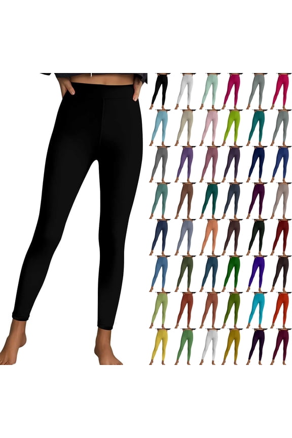 Leggings for Women Tummy Control Casual Stretch Ankle Length Tights Solid Color Milk Silk Soft Butt Lifting Yoga Pants, Bronze, XXL