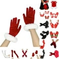 thumbnail image 1 of QIUOMBBP Long Opera Gloves for Women Formal Satin Wedding Bridal Glove Solid Color Elbow Length Mittens Red, 1 of 4