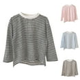thumbnail image 1 of QIUOMBBP Loose Fit Stripped Shirts for Kid UPF 50+ Sun Protection long Sleeve Shirt Summer Casual Clothes Blue 7 Years, 1 of 6