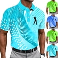thumbnail image 1 of QIUOMBBP Mens Big and Tall Polos Shirts Loose Casual Lightweight Summer Golf Tops Short Sleeve Lapel Collared Printed Tees Sky Blue XXXXL, 1 of 6