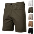 thumbnail image 1 of QIUOMBBP Mens Business Casual Shorts for Summer Knee Length Solid Color Work Shorts Straight Leg Pull On Short Pants with Pocket, Khaki, 36, 1 of 7
