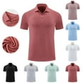 thumbnail image 1 of QIUOMBBP Moisture Wicking Polos Shirts for Men Summer Big and Tall Quick Dry Sport Tennis T-Shirt Short Sleeve Lapel Collared Slim Fit Tops Black XXL, 1 of 4