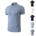 thumbnail image 1 of QIUOMBBP Muscle Polos Shirts for Men Summer Slim Fit Performance Quick Dry Athletic Tops Button Casual Collared Short Sleeve Ice Silk Tees Green L, 1 of 6