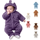 QIUOMBBP Newborn Baby Foodie Jumpsuits Zip Up Collar Thermal Sleeper ...