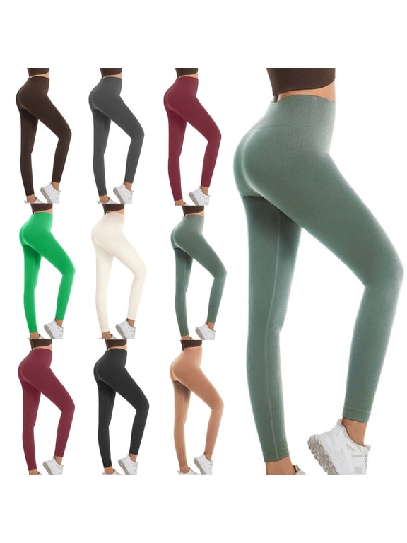 No Front Seam Leggings for Women High Waist Tummy Control Butt Lift Workout Legging Casual Comfy Sport Yoga Pants White S