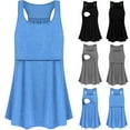 thumbnail image 1 of QIUOMBBP Nursing Sundresses for Women Sleeveless Round Neck Maternity Dress Summer Casual Pleated Dress Light Blue S, 1 of 5
