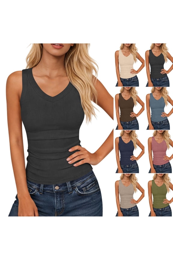 Plus Size Ribbed Tank Tops for Women Compression Knit Sleeveless Shirts Summer Casual Loungewear Top Green XXXL