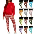 thumbnail image 1 of QIUOMBBP Sky Blue Women's Christmas Leggings Slim Fit Tight Workout Yoga Pants Xmas Graphic Compression Leggings S, 1 of 10