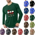 thumbnail image 1 of QIUOMBBP T Shirts for Man Christmas Big and Tall Long Sleeve Tops Casual Crewneck Muscle Fit Pullover Xmas Gifts, Dark Blue, XXXL, 1 of 5