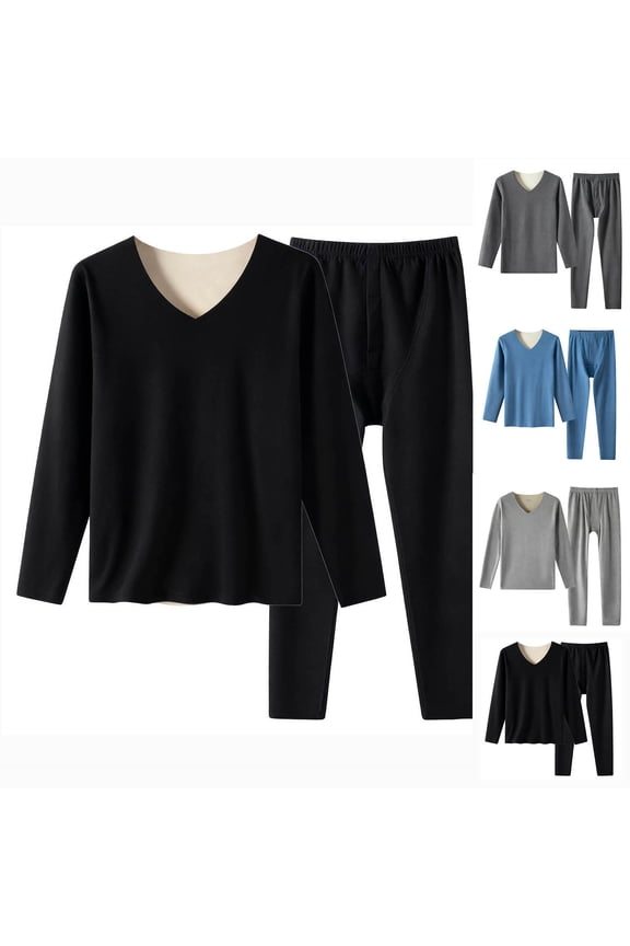 Thermal Underwear for Women Fleece Lined Plus Size Base Layer Shirts and Bottom Long Johns Cold Weather 2 Piece Sets, Blue, XXL