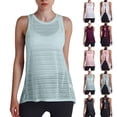 thumbnail image 1 of QIUOMBBP Women's Athletic Tank Tops Mesh Hollowed-Out Quick Dry Sleeveless Shirt Summer Yoga Running Gym Tops Green L, 1 of 10