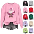 thumbnail image 1 of QIUOMBBP Women's Christmas Sweatshirt Casual Crew Neck Long Sleeve Shirts Cute Xmas Santa Claus Graphic Pullover Sweater, Black, XL, 1 of 7