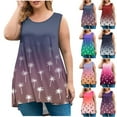 thumbnail image 1 of QIUOMBBP Women’s Oversize Tank Top Summer Loose Plus Size Comfy Loungewear Sleeveless Crew Neck Gradient T-Shirts Navy XXL, 1 of 6