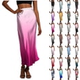 thumbnail image 1 of QIUOMBBP Womens Bodycon Long Skirt Elastic High Waist Satin Silk Maxi Skirts Summer Casual Going Out Wear Army Green S, 1 of 8