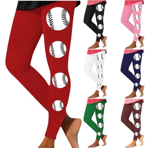 QIUOMBBP Womens High Waist Leggings Plus Size Tummy Control Baseball Print Yoga Legging Casual Comfy Going Out Sweatpant Dark Blue XXXL