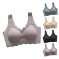 thumbnail image 1 of QIUOMBBP Womens Jelly Bras Scalloped Seamless Full Coverage Pull On Bra Soft Comfort Wireless Tshirts Bralettes Gray M, 1 of 4