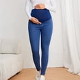 thumbnail image 1 of QIUOMBBP Womens Maternity Jeans Over Belly Skinny Stretchy Denim Trousers Comfy High Rise Pregnancy Pants with Pockets Blue XL, 1 of 8