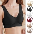 thumbnail image 1 of QIUOMBBP Womens Sports Bras Wireless Seamless No Underwire Everyday Bra Full Coverage Sleep Underwear, Black, XXXXXL, 1 of 10