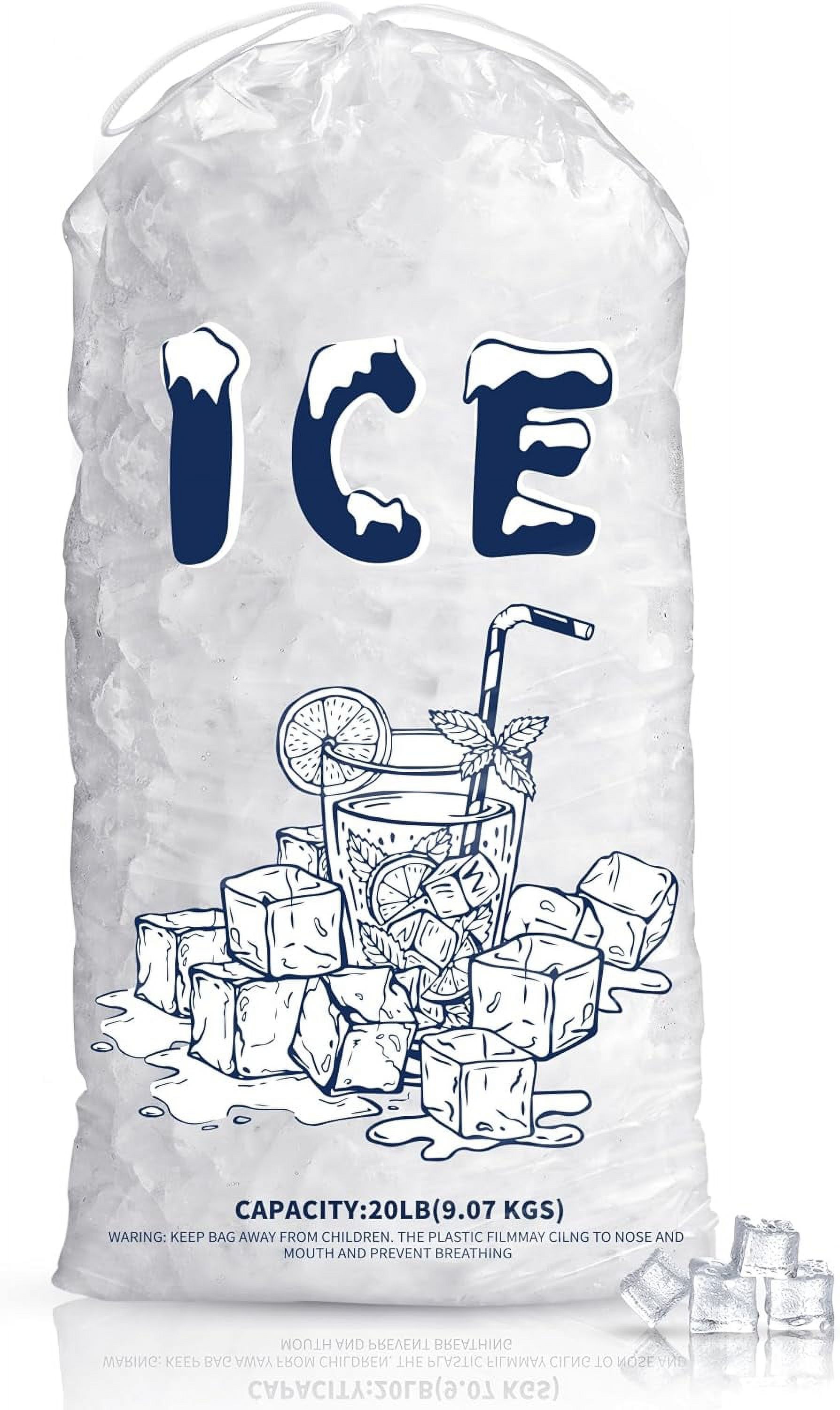 Sac A Glacon FireKylin 50 Pack Plastic Ice Bags Lb HeavyDuty Ice