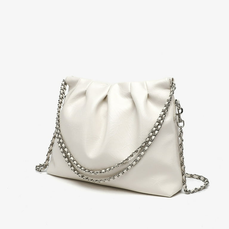 QIUTIAN Big Chains Shoulder Underarm Bags for Women Solid Color Crossbody Bag Lady Handbags and Purses Big Shopper Commuter Totes Bags