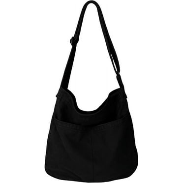 QIUTIAN Canvas Tote Bag for Women Large Hobo Crossbody Handbags Casual Shoulder Purse with Multiple Pockets