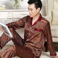 thumbnail image 1 of QIUTIAN High Quality Pajamas Set Men Spring Autumn Thin Polyester Ice Silk Long-sleeved Sleepwear Plus Size Summer Home Clothes Male, 1 of 6