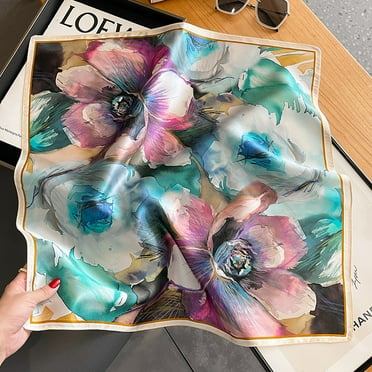 QIUTIAN Scarf 100% Silk Bandana Women Square Scarves Wrap Kerchief Mulberry Spring High Quality Headband Hijab Shawls Foulard Head