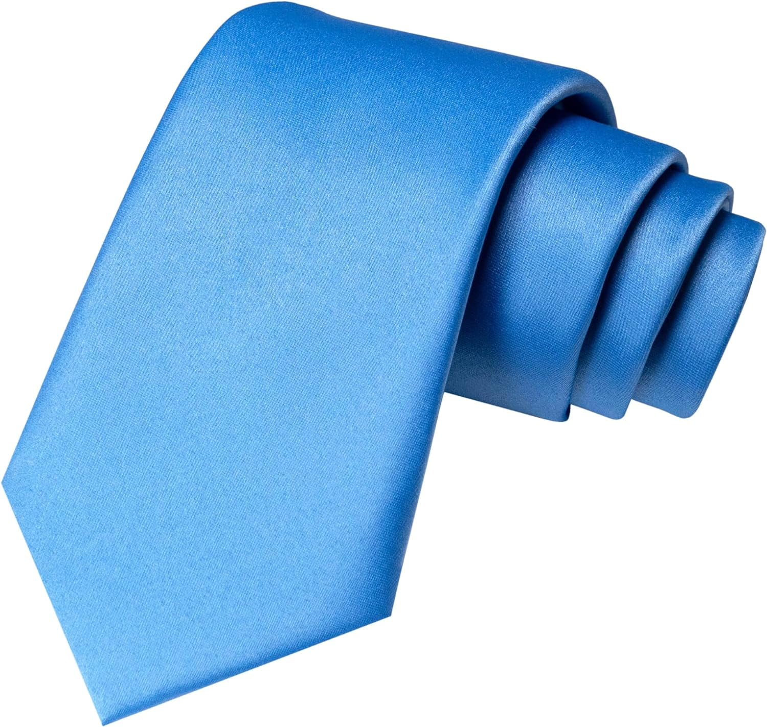 Sky Blue Polyester Solid Color Wedding Neck Tie